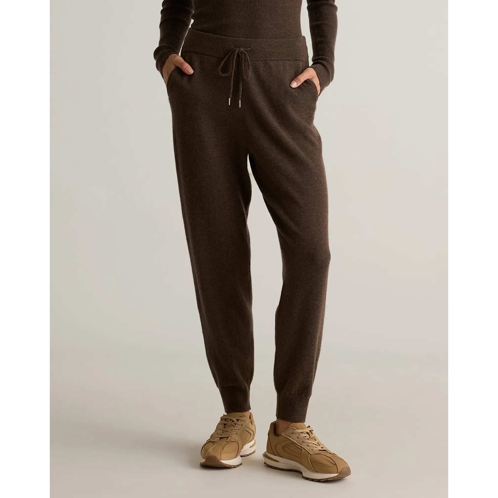 Quince Mongolian Cashmere Sweatpants Brown Cuffed Joggers Women Size Small NWT